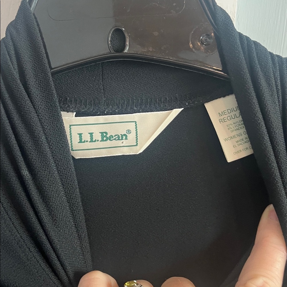 L.L. Bean Black Mock Neck Long Sleeve Midi Dress Size M - Picture 4 of 8